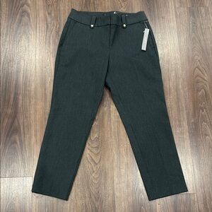 LOFT Dark Green Dress Pants Classic Straight-Leg